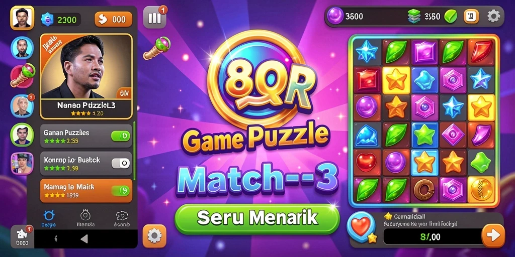 Screenshot gameplay 8QR yang penuh warna dan menarik