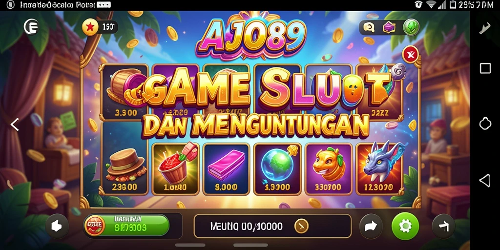 Tampilan gameplay AJO89 yang mengasyikkan dengan berbagai tema slot.