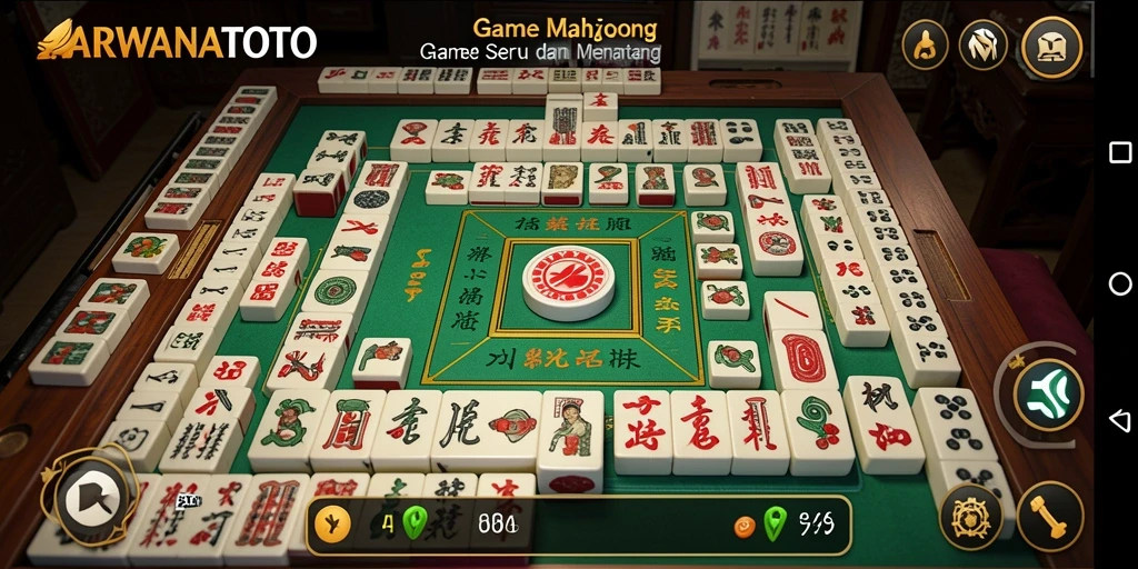 Tampilan gameplay yang menarik dari ARWANATOTO dengan pola ubin Mahjong.