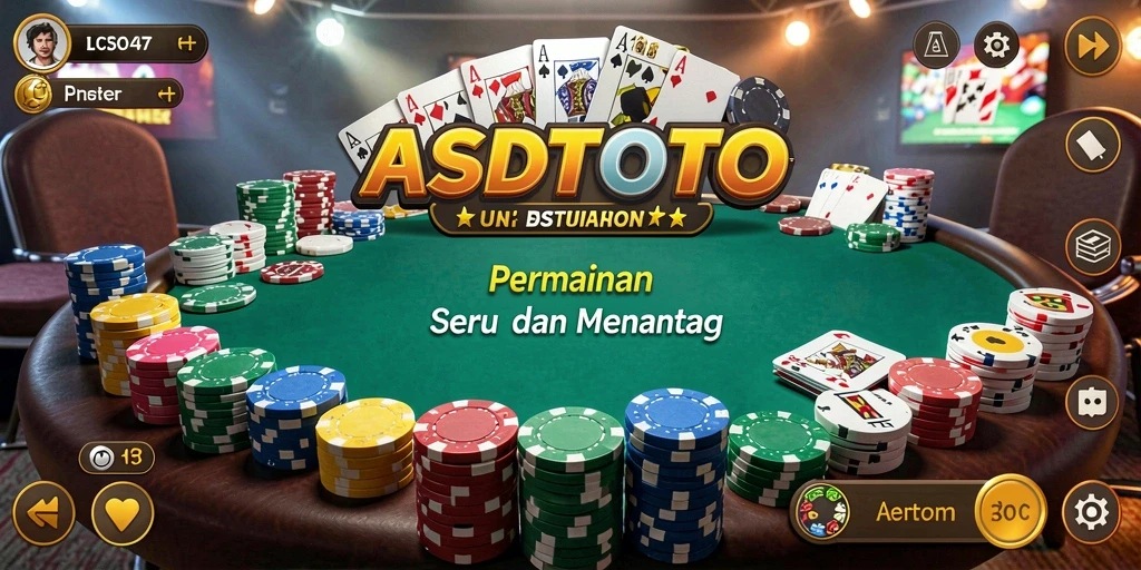 Tampilan gameplay ASDTOTO yang mendebarkan dengan suasana Poker yang hidup.