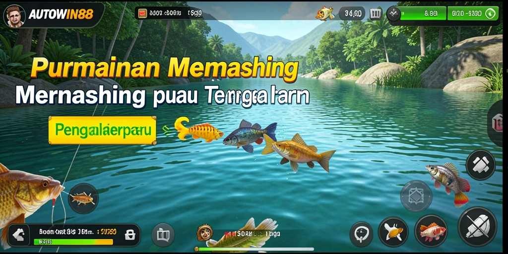 Screenshot gameplay AUTOWIN88 menampilkan aksi memancing yang seru dan grafis menawan.