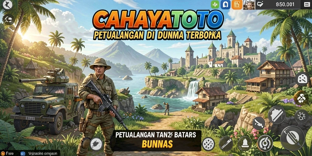 Tampilan gameplay seru dalam dunia terbuka CAHAYATOTO yang menakjubkan.