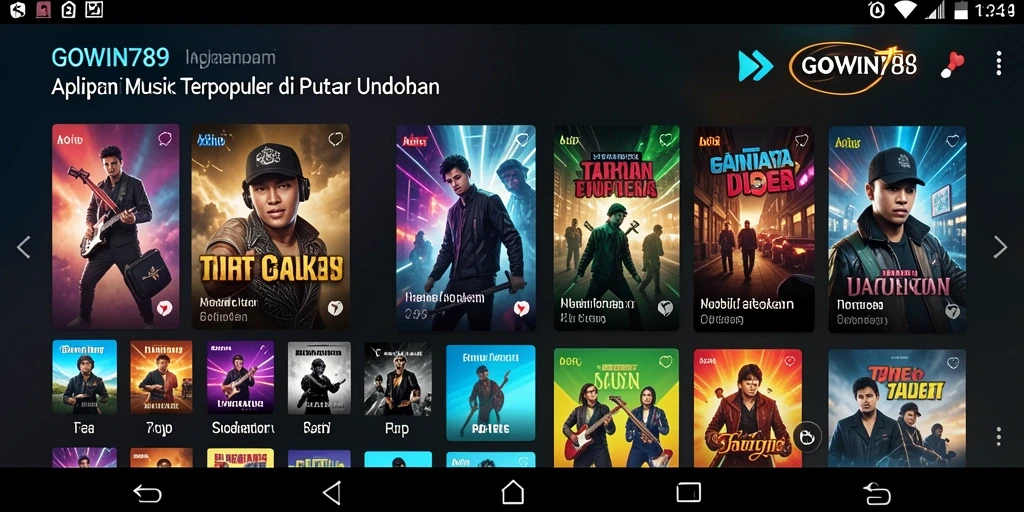 Tampilan gameplay GOWIN789 dengan antarmuka musik yang interaktif.