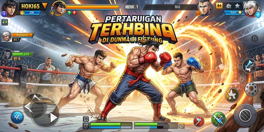 Gameplay HOKI65 menunjukkan aksi pertarungan yang seru dan mendebarkan.