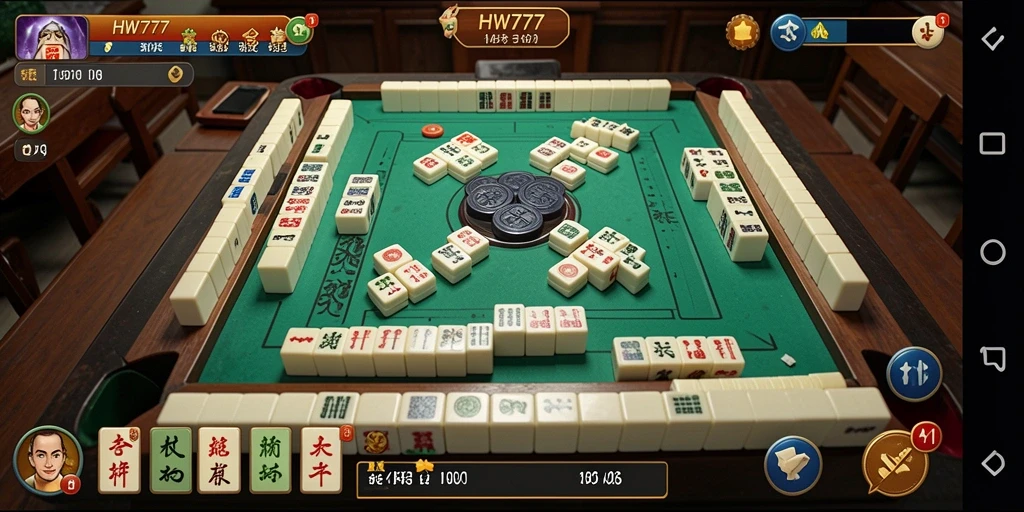 Tampilan gameplay HW777 dengan elemen Mahjong yang memukau.