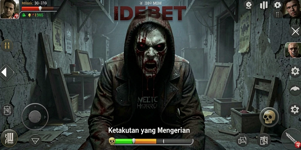 Tangkapan layar IDEBET menampilkan suasana mencekam dalam gameplay Horror.