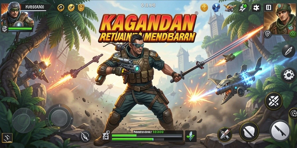 Tampilan gameplay KAGANDAN yang penuh aksi dan tantangan.