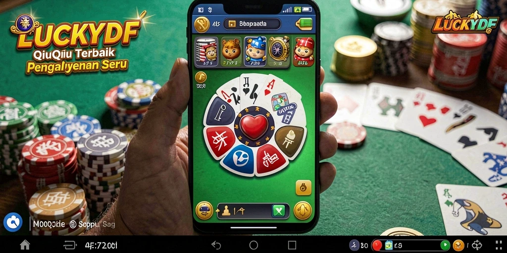 Tampilan seru dari gameplay QiuQiu di LUCKYDF.