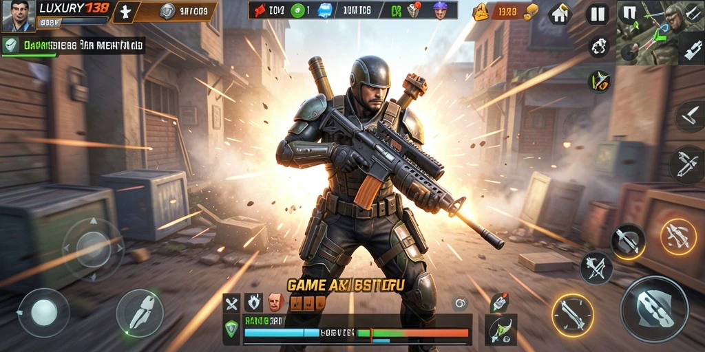Tampilan gameplay seru dari LUXURY138 saat karakter beraksi.