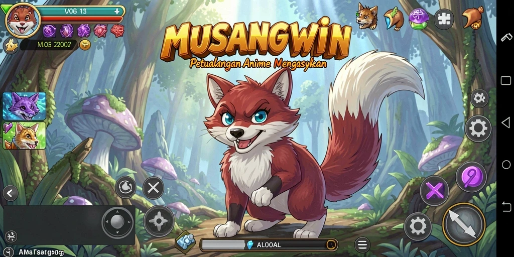 Tampilan menakjubkan dari gameplay Anime MUSANGWIN yang menarik.