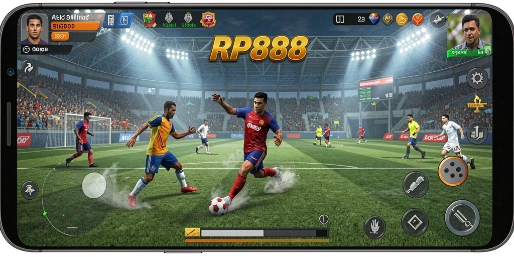 Tampilan gameplay RP888 dengan elemen olahraga yang dinamis.