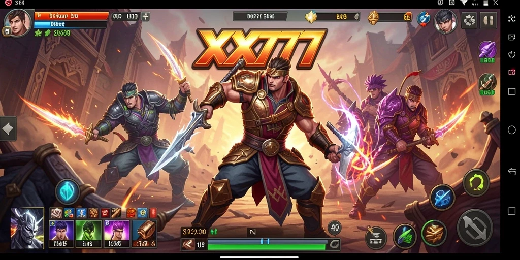 Screenshot menunjukkan aksi pertarungan seru dalam XXX777.
